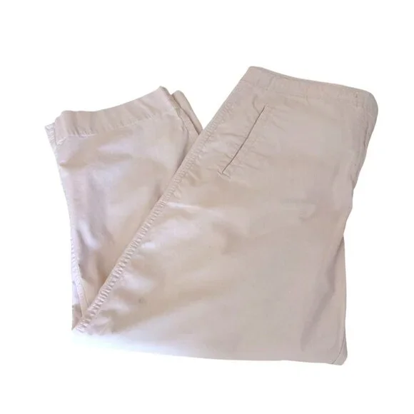 Vintage Talbots Women's Khaki Cropped Pants Size 12 Stretch 95% Cotton/4% Lycra - Picture 4 of 11